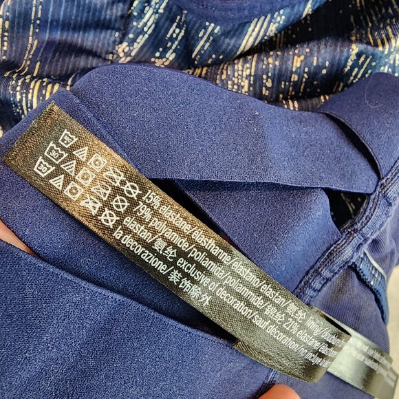 Victoria's Secret Sport Navy Metallic Criss Cross Strappy Back Sports Bra sz XL - Picture 8 of 13